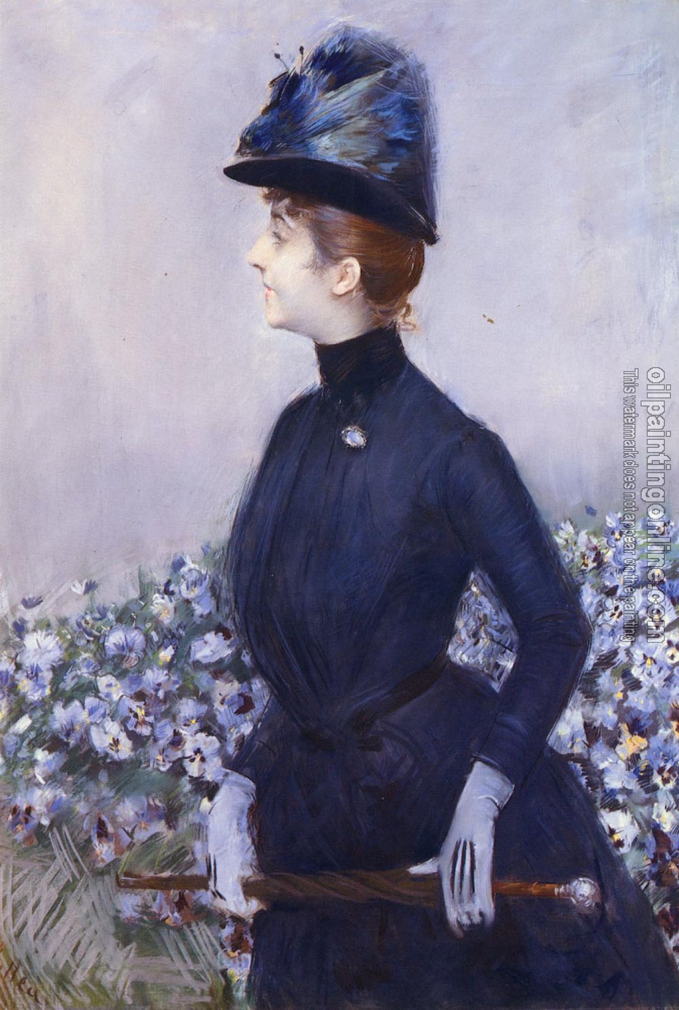 Paul Cesar Helleu - La Femme Aux Fluers